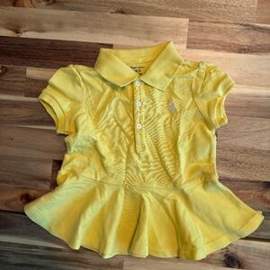 Ralph Lauren Baby Girl 18M Cotton Mesh Peplum Polo Shirt
